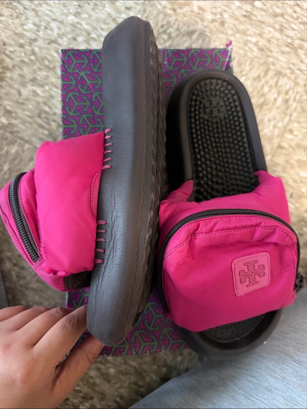 Tory Burch Magenta Pocket Sport Slide Sandals EUC - Picture 6 of 11